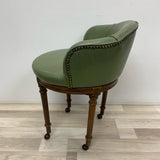 Antique Green Faux leather Chair