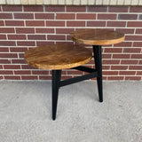 2 level World Market Black-Brown Wood-Metal Table