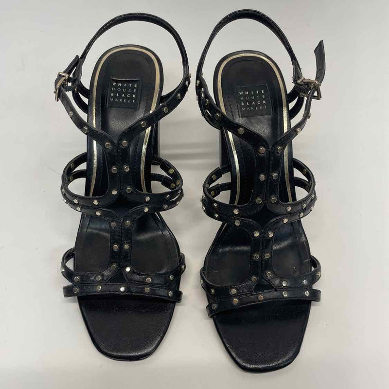 White House Black Market Size 7 Women's Black Studs High Heel Sandals