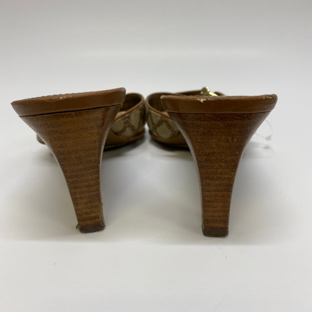 Etienne Aigner Women's Size 7.5 Brown Signature High Heel Sandals