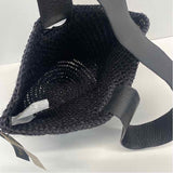 Touche Collection Black Textile Solid Tote Handbag