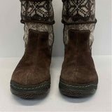 Clarks Size 6.5 Women's Brown-Tan Patchwork Shearling Boots