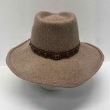 Eric Javits Tan Wool Tweed Western Hat