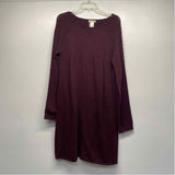 Max Studio Size M-L Women's Burgundy Solid Sweater Dress