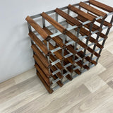 Brown-Silver Wood-Metal Wine Rack