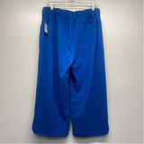 Title Nine Size L-12 Women's Royal Blue Textured Elastic Waist Wide Leg Capri