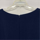 David Meister Size 12-L Women's Navy Solid Sheath Dress