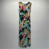 JM Hawaii Size Xl Women's Navy-Multicolor Pattern Maxi Dress