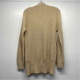 Paneros Size M Women's Tan Solid Button Up Sweater