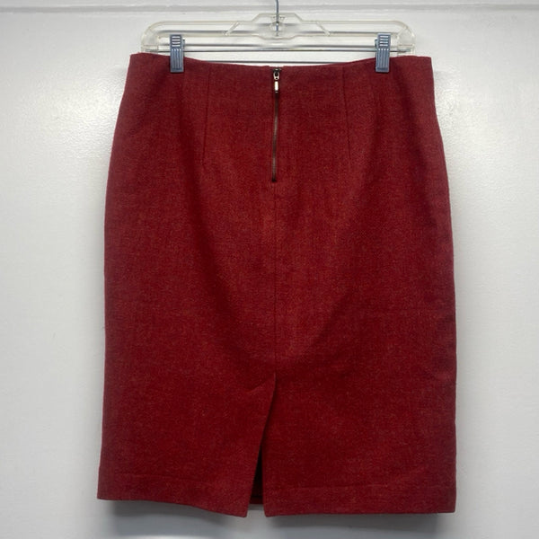 Willi Smith Size 4 Women's Red Tweed Pencil-Knee Skirt