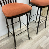 Amisco Swivel Coral- Black Metal-Wood Bar Height Stool
