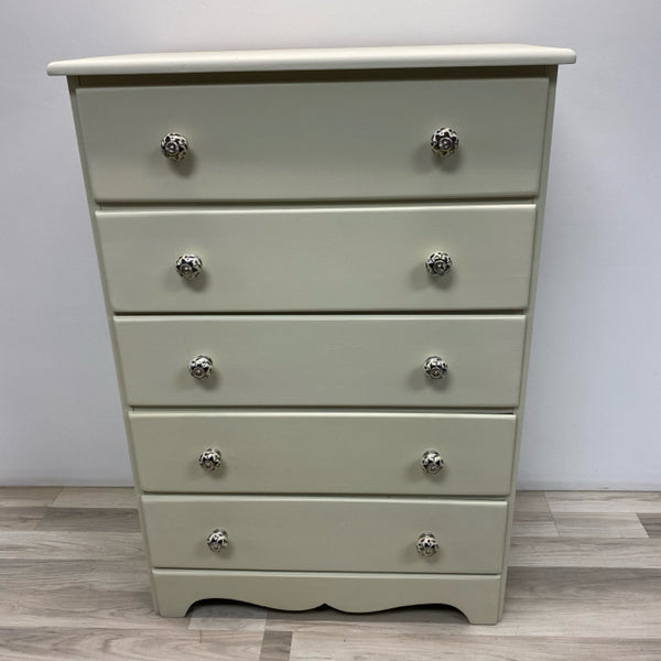 Thayer White Wood Solid 5 Drawer Chest of Drawers