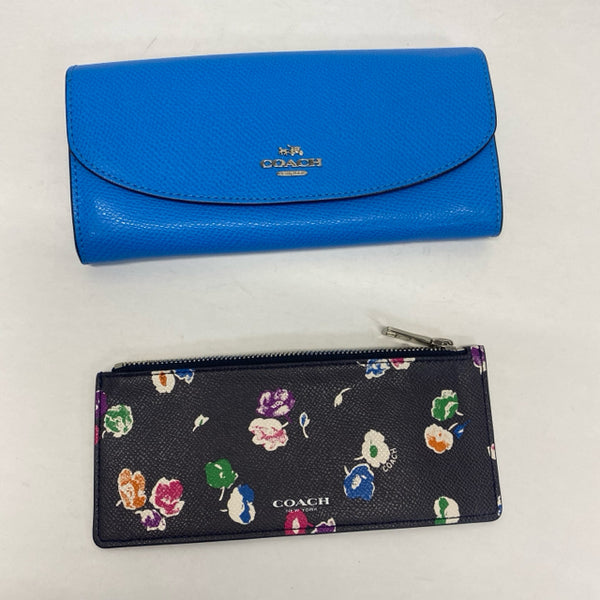 Coach Blue Pebbled Wallet
