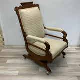 Antique Brown-Beige Wood Rocking Chair