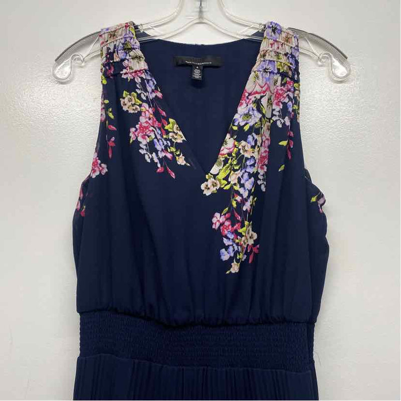 White House Black Market Size 6-S Women's Navy-Multicolor Floral Dress