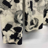 Lord & Taylor Size L Women's Black-Tan Floral Pullover Sweater