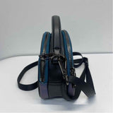 Tumi Voyager Blue Leather Iridescent Crossbody Handbag