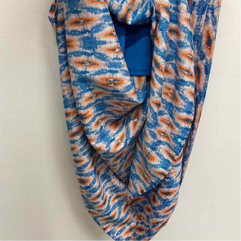 Collective Concepts Size M Women's Blue-Pink Pattern Maxi Dress