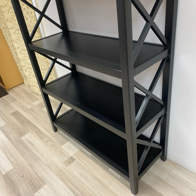 Black Wood 5 Shelf Bookshelf