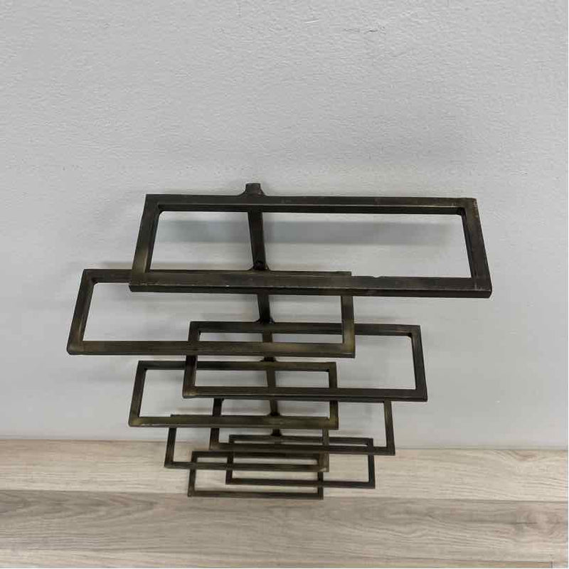 Brown Metal Wine Rack Holds 8 Bottles