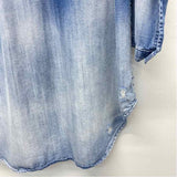 Bella Dahl Size L Women's Blues Distressed Shirt Dress