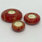 Made in Italy Votive Red Marble Candle Holder(s) - Set of 3