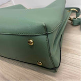 Green Faux Leather Pebbled Shoulder Handbag
