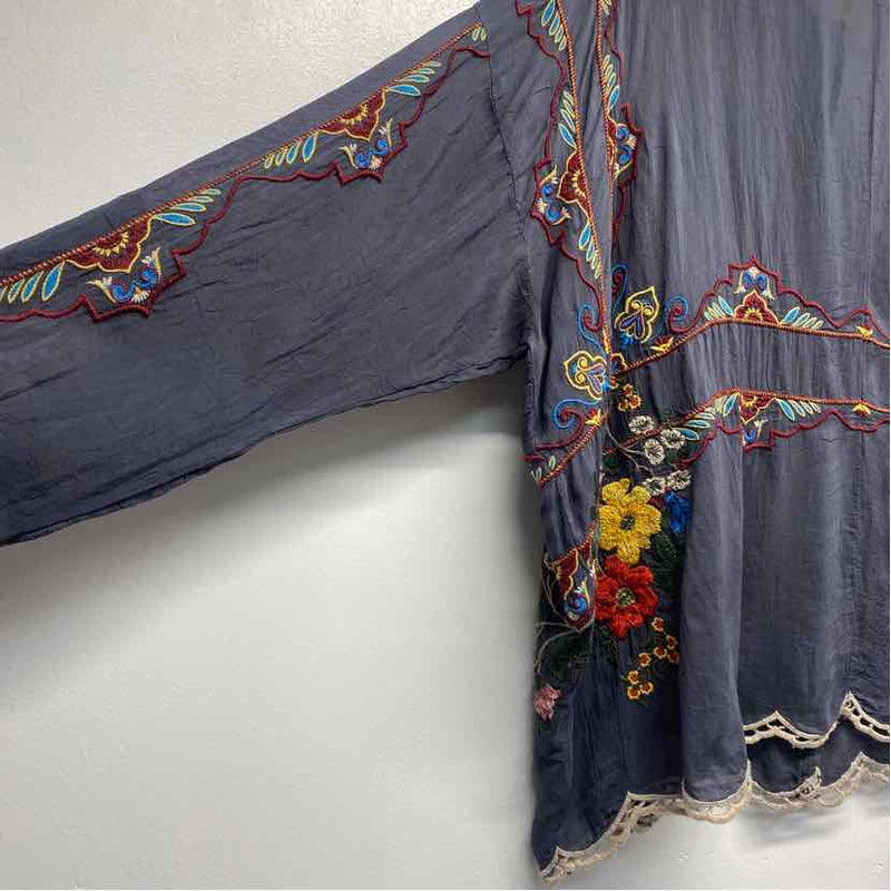 Johnny Was Size S Women's Blue-Multi Embroidered Tunic Blouse