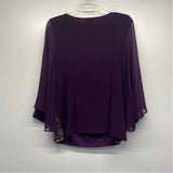 MSK Size M Women's Purple Beaded Cowl Neck Blouse