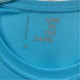 Line in the Sand Size Xl Women's Aqua Solid Long Sleeve Activewear Top