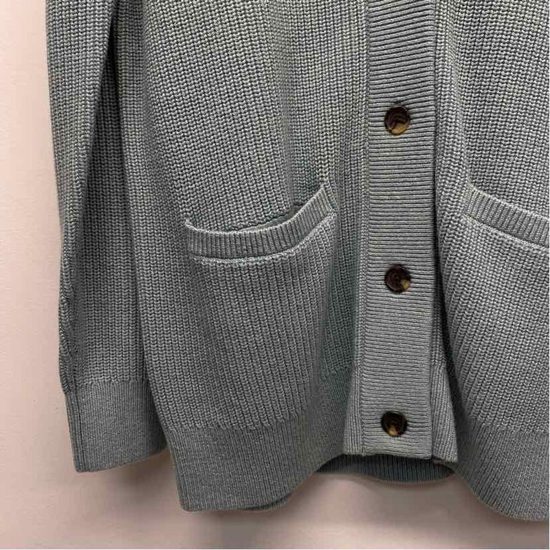 Kit + Ace Size M Women's Mint Solid Maxi-Button Up Sweater