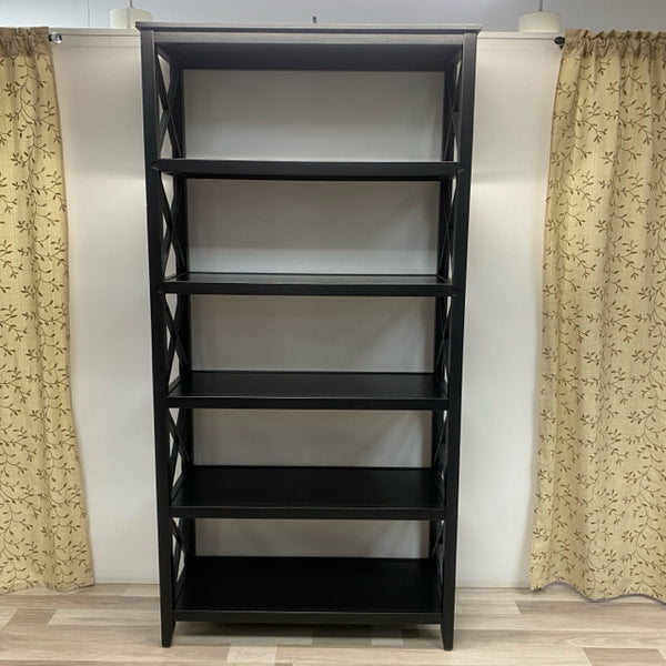 Black Wood 5 Shelf Bookshelf