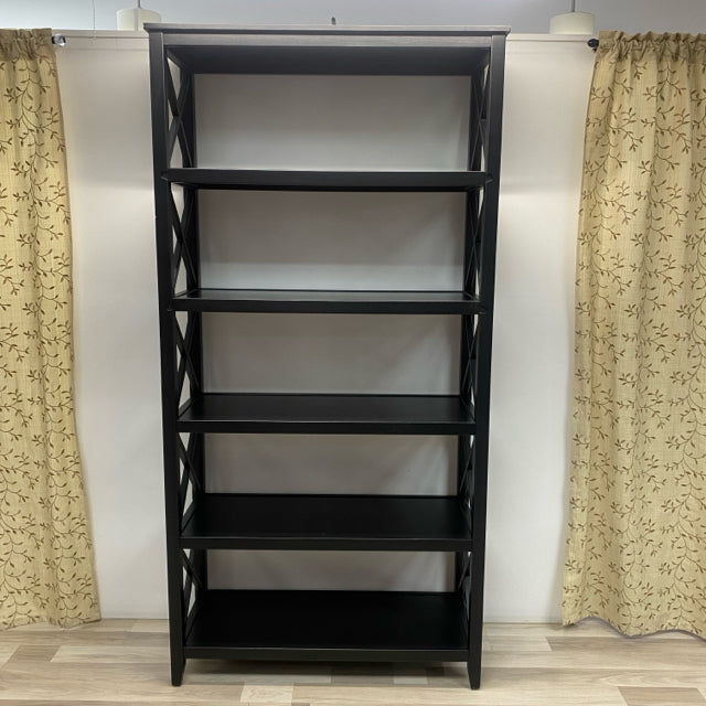 Black Wood 5 Shelf Bookshelf