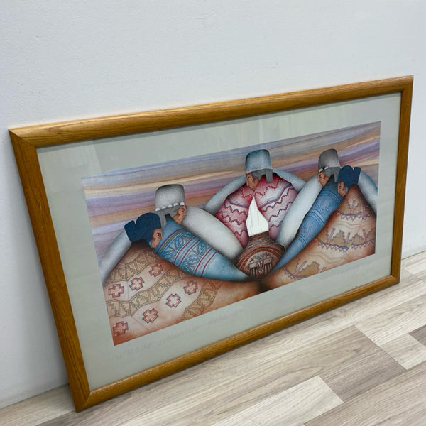 Natural Wood Framed Native American Print 5 Wise Men by Amado Maurilio Pena Jr.