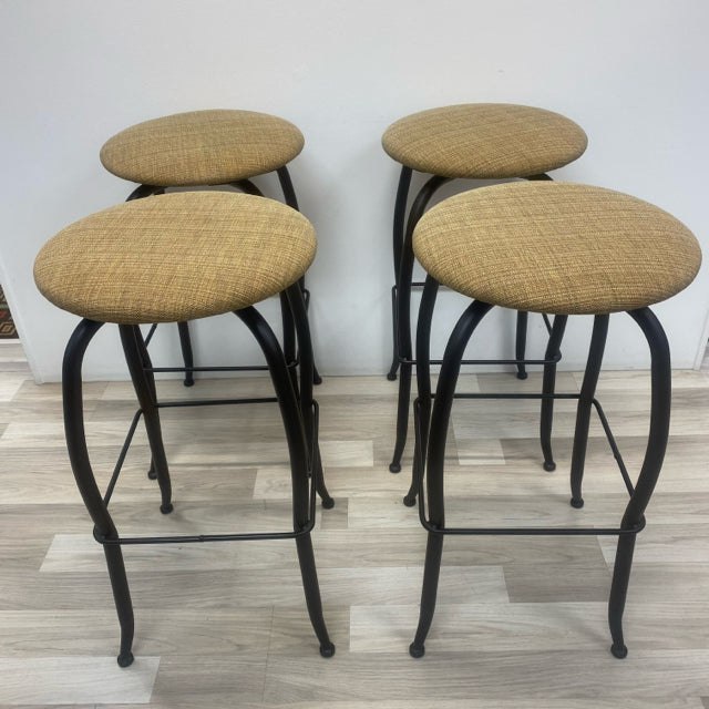 Set of 4 Amisco Swivel Brown Metal Counter Height Stool