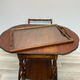 Drop Leaf Brown Wood Cart