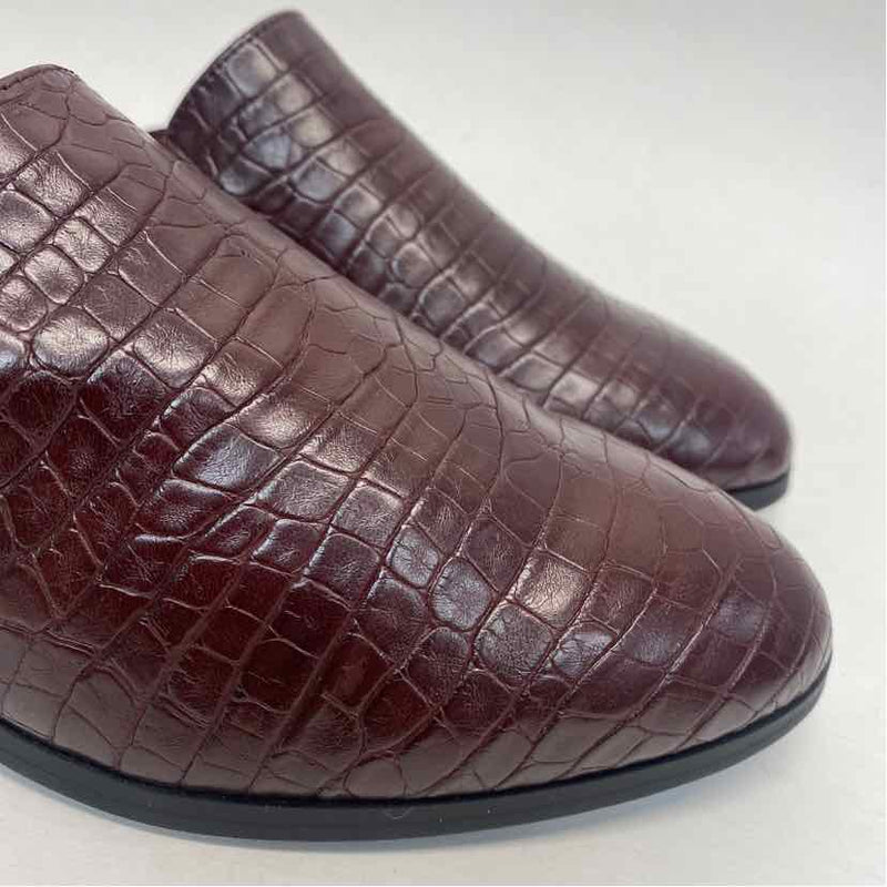 Bella Vita Size 8 Women's Burgundy Animal Print Mules Shoes