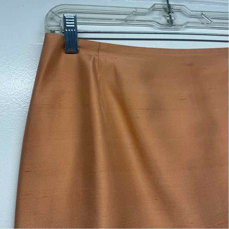 Dana Buchman Size 8 Women's Peach Solid Pencil-Knee Skirt