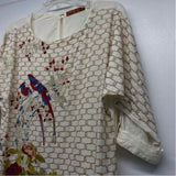 Khaadi Pret Size S Women's Beige-Multi Embroidered Kurta Blouse