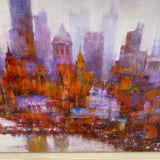 Purple Skyline on Canvas