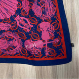 Rory Hutton Blue-Multicolored Silk Print Scarf