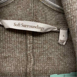 Soft Surroundings Size L Women's Brown Tweed Single Button Sweater