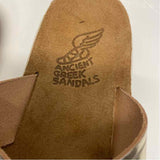 Ancient Greek Sandals Size 38-7 Women's Gold Solid Strappy Sandals