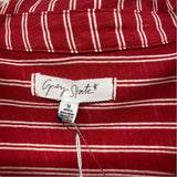 Grey State Size M Women's Red-White Stripe Button Up Shirt