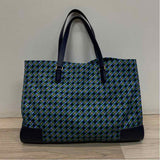 Tory Burch Navy-Green Nylon Signature Tote Handbag