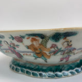 White-Multicolor Ceramic Chinese  Bowl