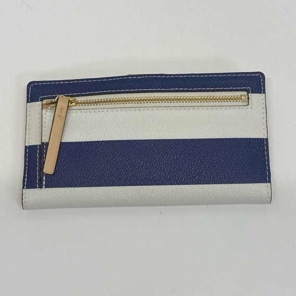Kate Spade Blue-White Stripe Cow Leather Wallet