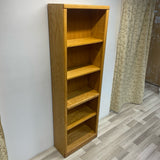 Brown Bookcase Solid Oak With 4 Shelves