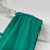 Soft Surroundings Size L Women's Green Solid Maxi-Sleeveless Dress