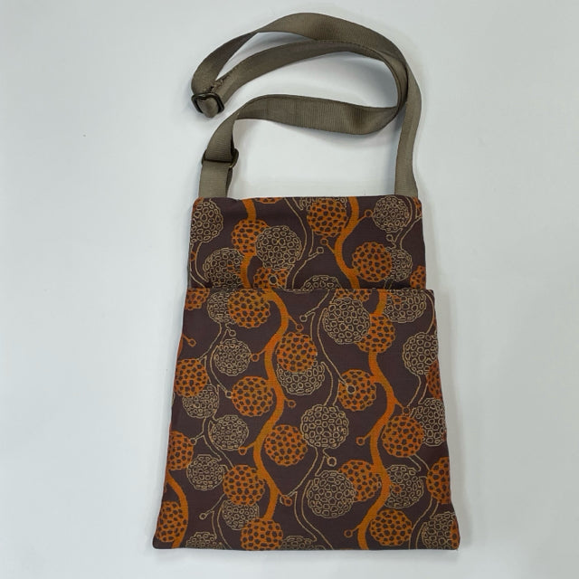 Maruca Brown-Multi Fabric Pattern Crossbody Handbag